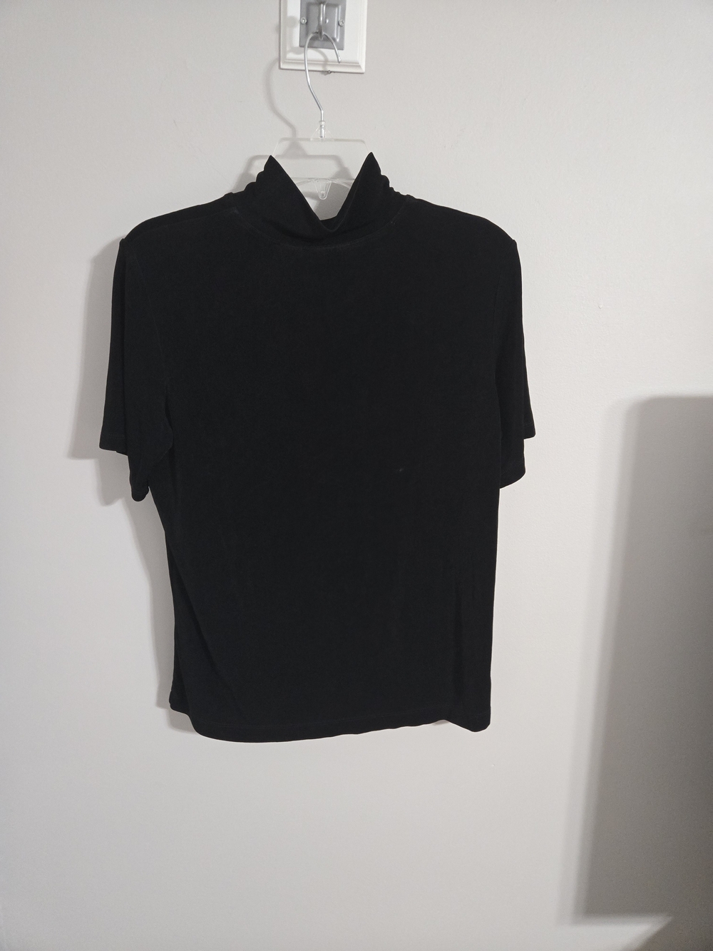 Chico's Black Short-Sleeve Mock Neck Top